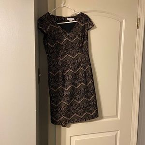 Black dress with nude underlay